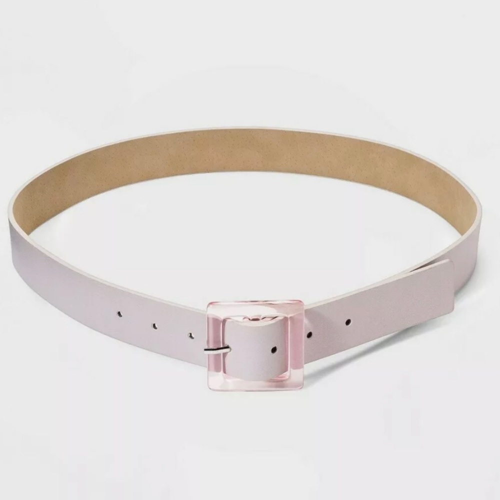 NWT Wild Fable Pink Clear Lucite Buckle Belt